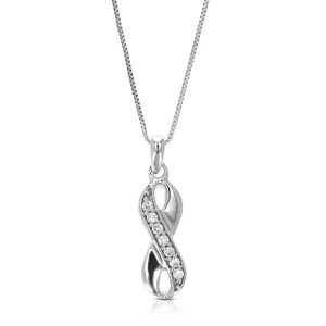 1/14 cttw Lab Grown Diamond Infinity Pendant in Sterling Silver