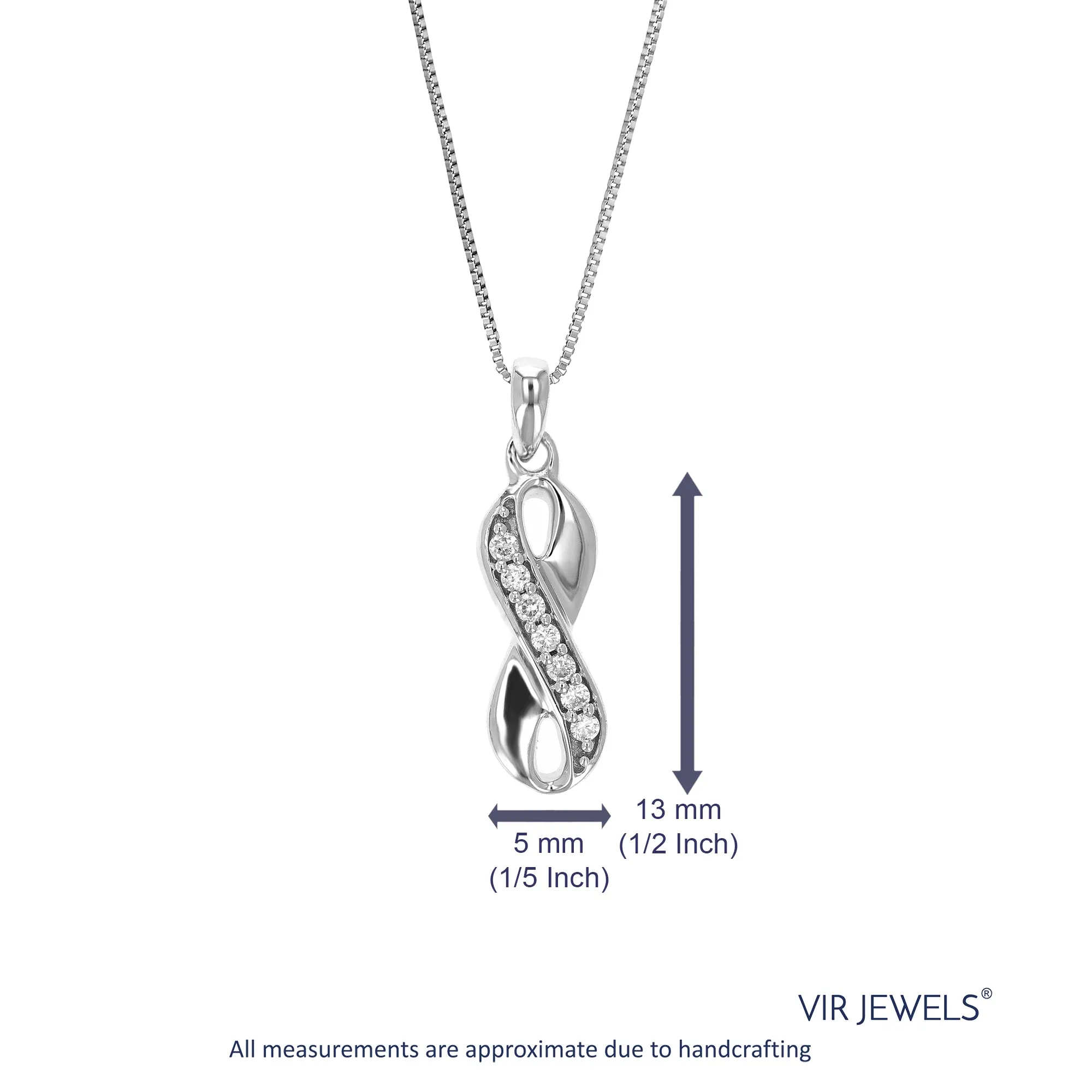 1/14 cttw Lab Grown Diamond Infinity Pendant in Sterling Silver