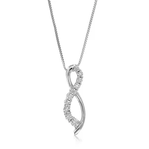 1/20 cttw Lab Grown Diamond Infinity Pendant in Sterling Silver