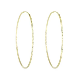 14k Large Gold Sparkle Hoop Earrings