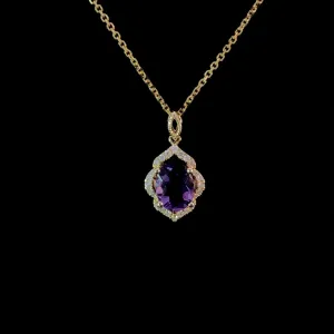 163368 - 1.15 ctw amethyst and diamond pendant