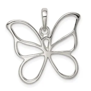 925 Sterling Silver Polished Butterfly Pendant