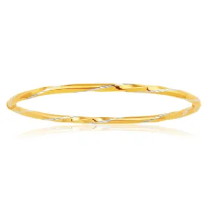 9ct Yellow Gold Silver Filled Bangle 65mm