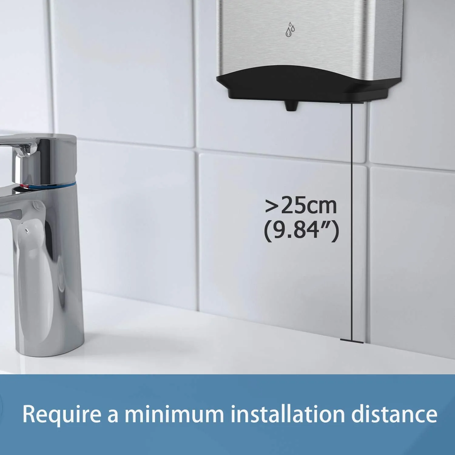 AIKE 1100ml Automatic Soap Dispenser For Commercial Bathroom, AK1206