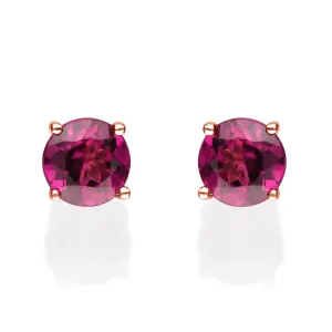 Ava 10K Yellow Gold Round-Shape Garnet Earring