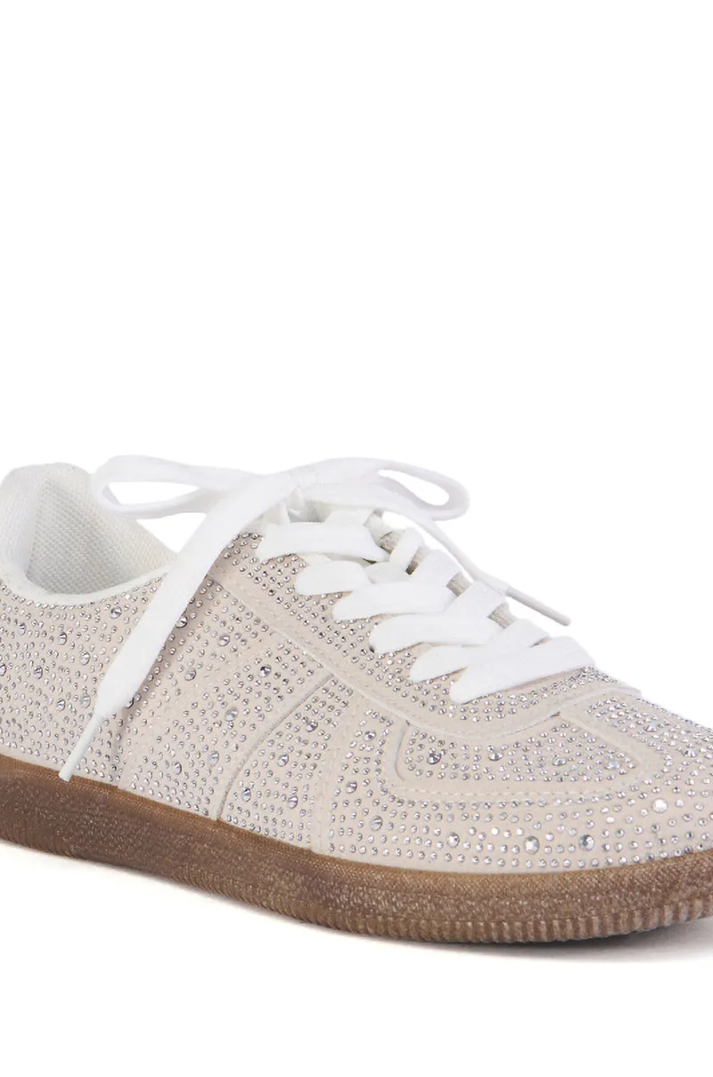 AZALEA WANG BRYAR SILVER EMBELLISHED SNEAKER
