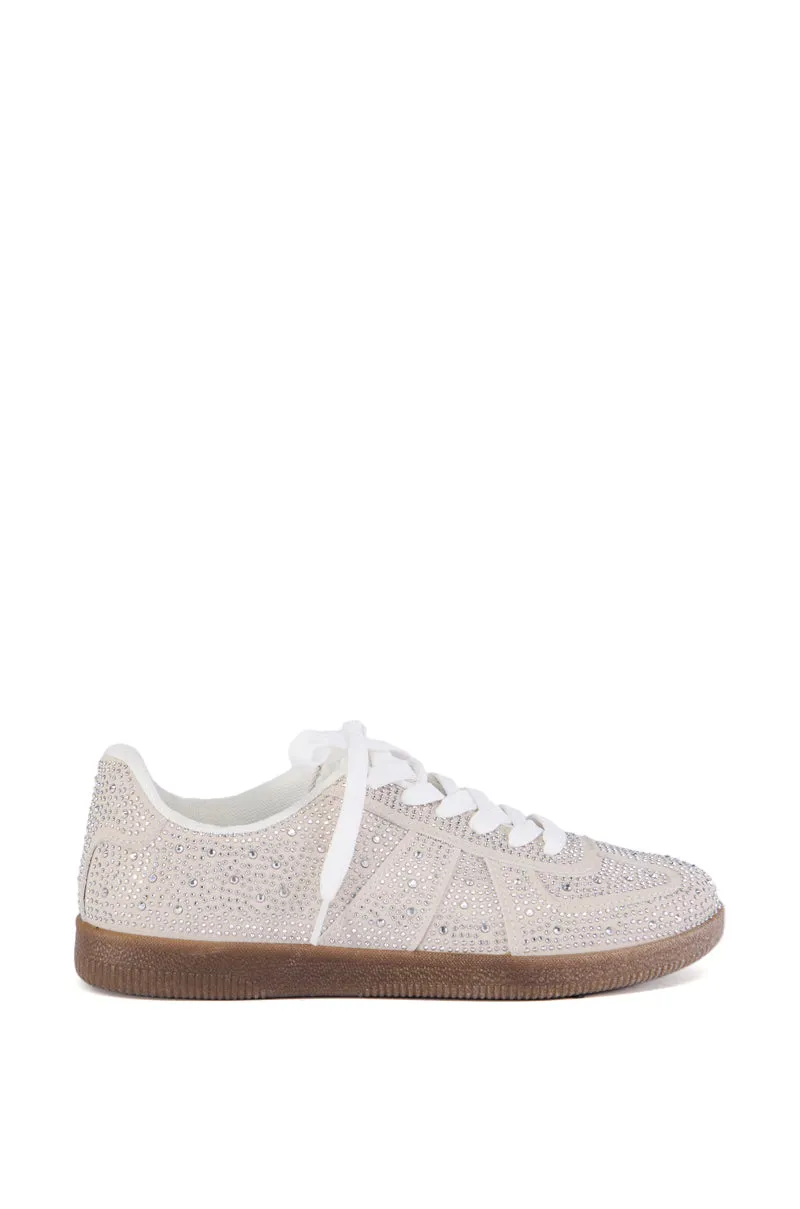 AZALEA WANG BRYAR SILVER EMBELLISHED SNEAKER