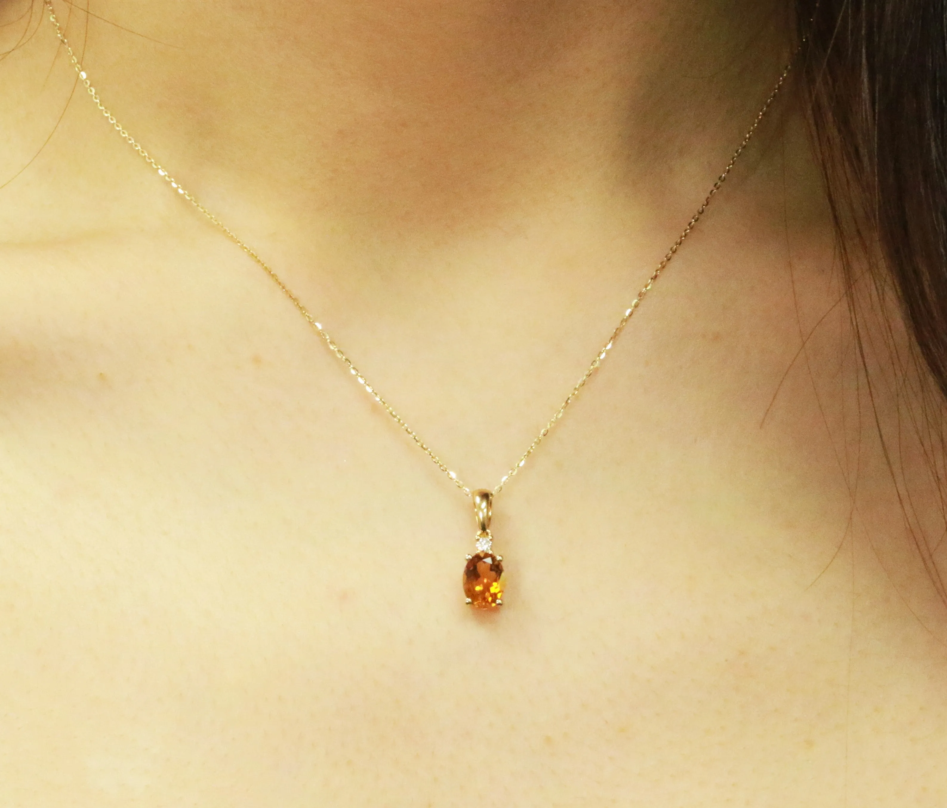 Brielle 14K Yellow Gold Oval-Cut Brazilian Citrine Pendant