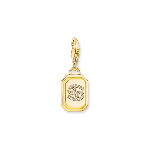 Cancer Zodiac sign gold charm Pendant