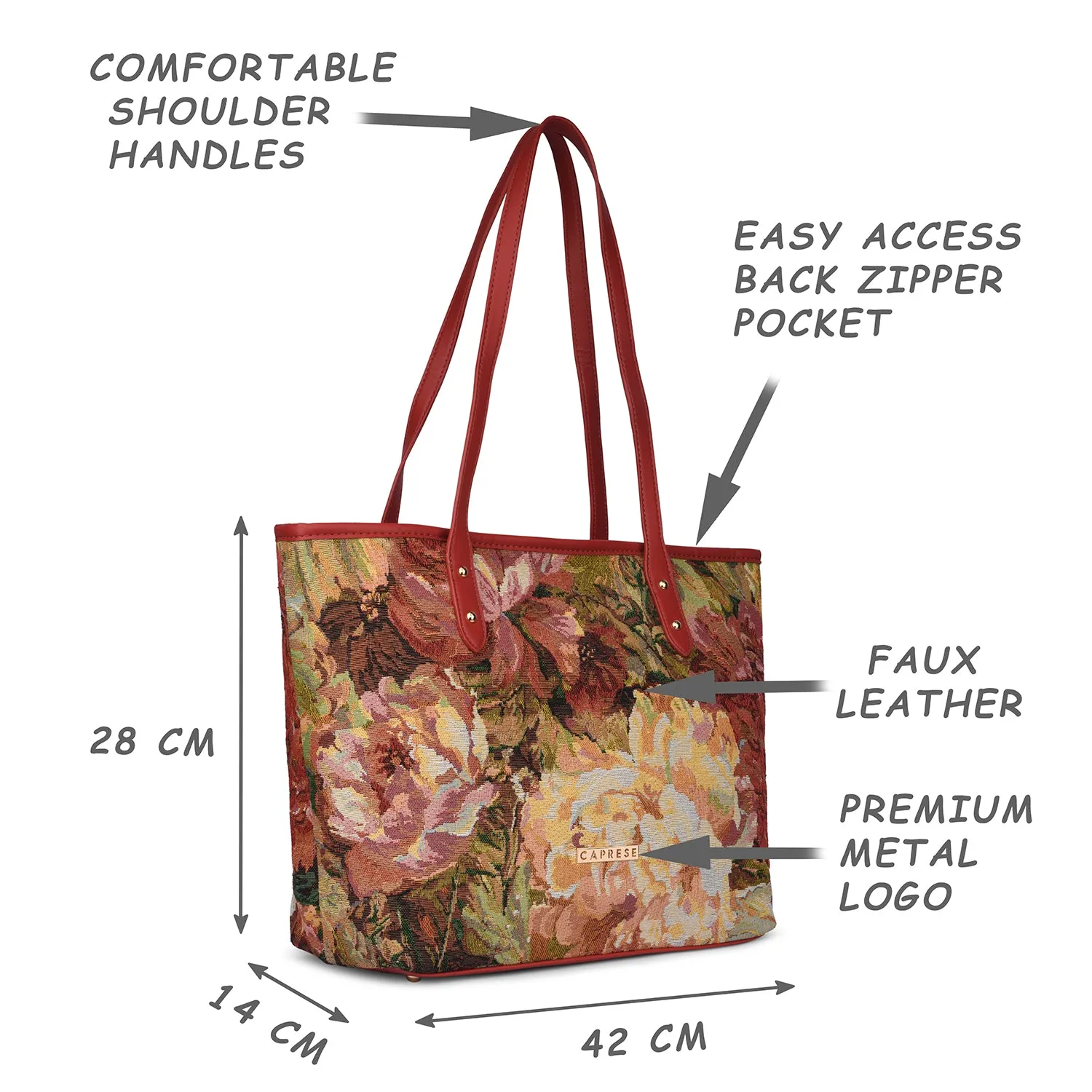 Caprese Brandi Tote Large Red