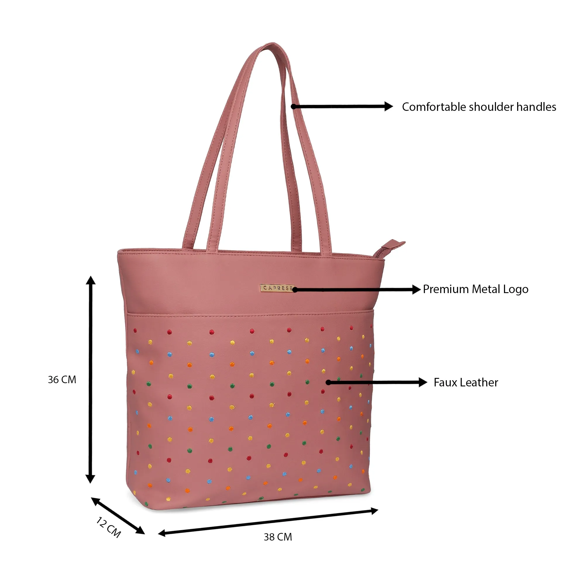 Caprese Popsicle Tote Large Dusty Rose