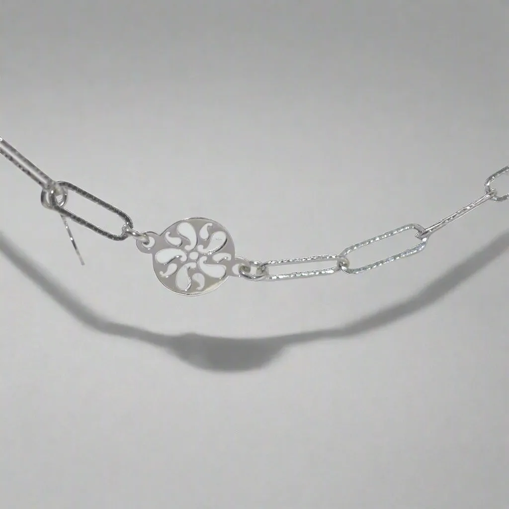 Chain Bracelet with Filigree Charm - 925 Silver Jewelry