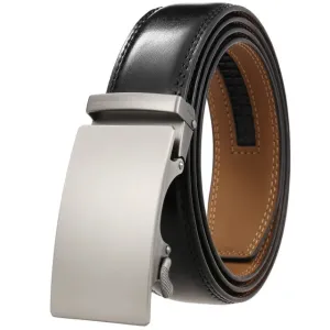 Classic Rectangle Buckle Leather Belt