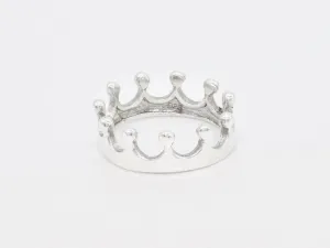 Crown Silver Ring - Minimalist Crown Ring - Silver Princess Ring