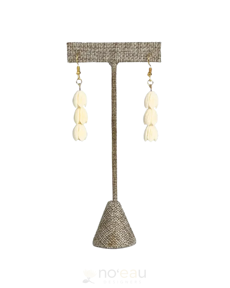 CYNTHIA APANA - 18K Gold Plated Triple Pikake Earring