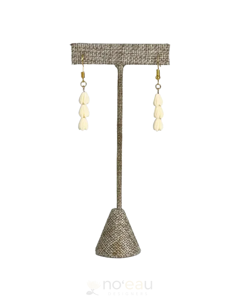 CYNTHIA APANA - 18K Gold Plated Triple Pikake Earring