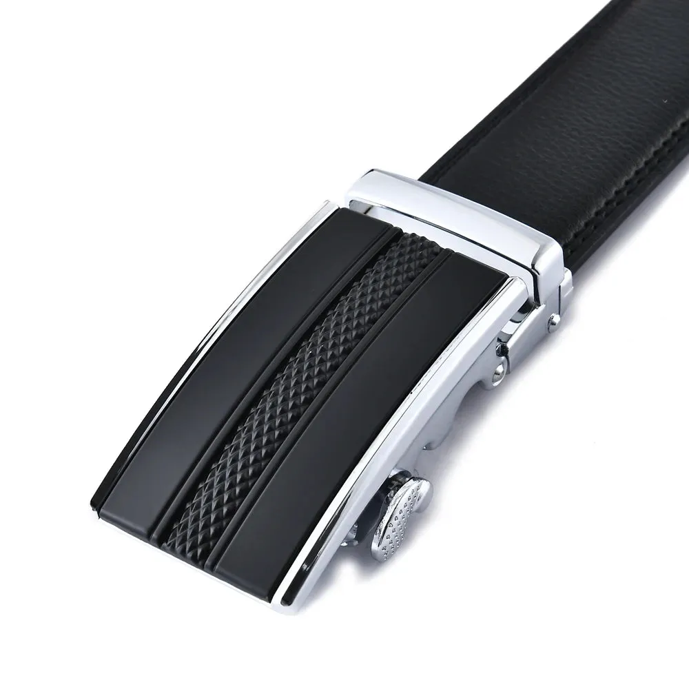 Embossed Leather Buckle Belt