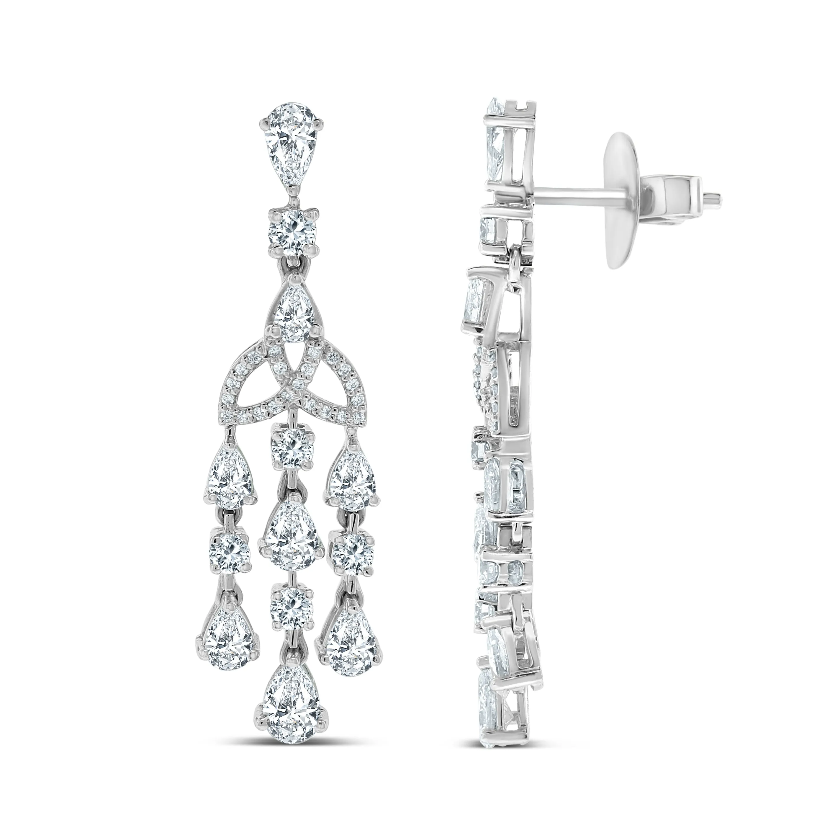 Eterna Diamond Earrings (4.21 ct Diamonds) in White Gold