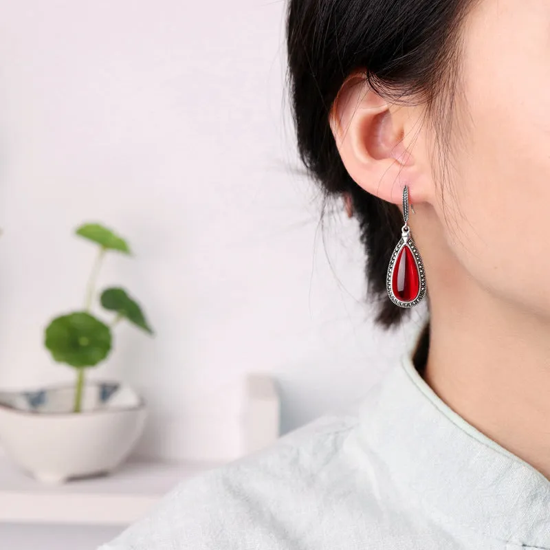Fashion Silver Drop-Shaped Earrings