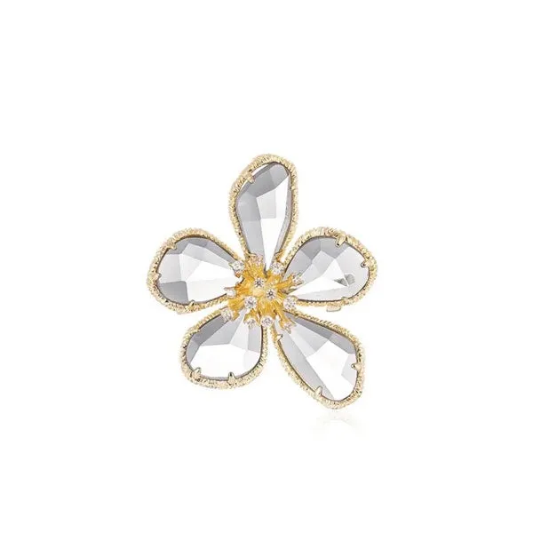 Free Heart Gold | Flower Brooch