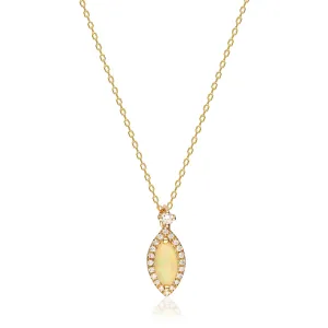 Joyce 10K Yellow Gold Round-Cut Natural African Opal Pendant