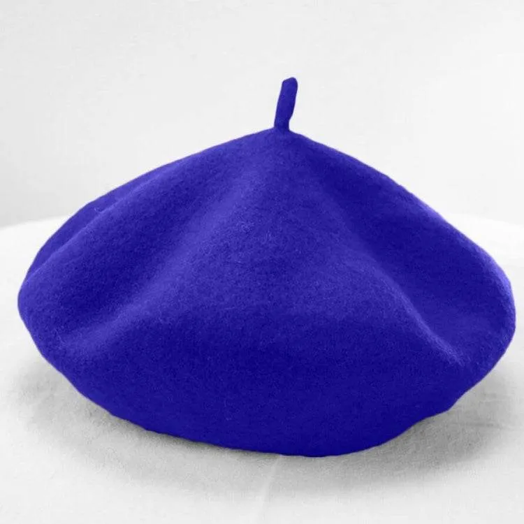 Korean Style Women's Wool Beret Cap in Solid Colors