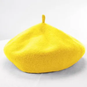 Korean Style Women's Wool Beret Cap in Solid Colors