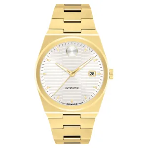 Movado Gold Steel White Dial Automatic Men's Swiss Made Watch - 3600943