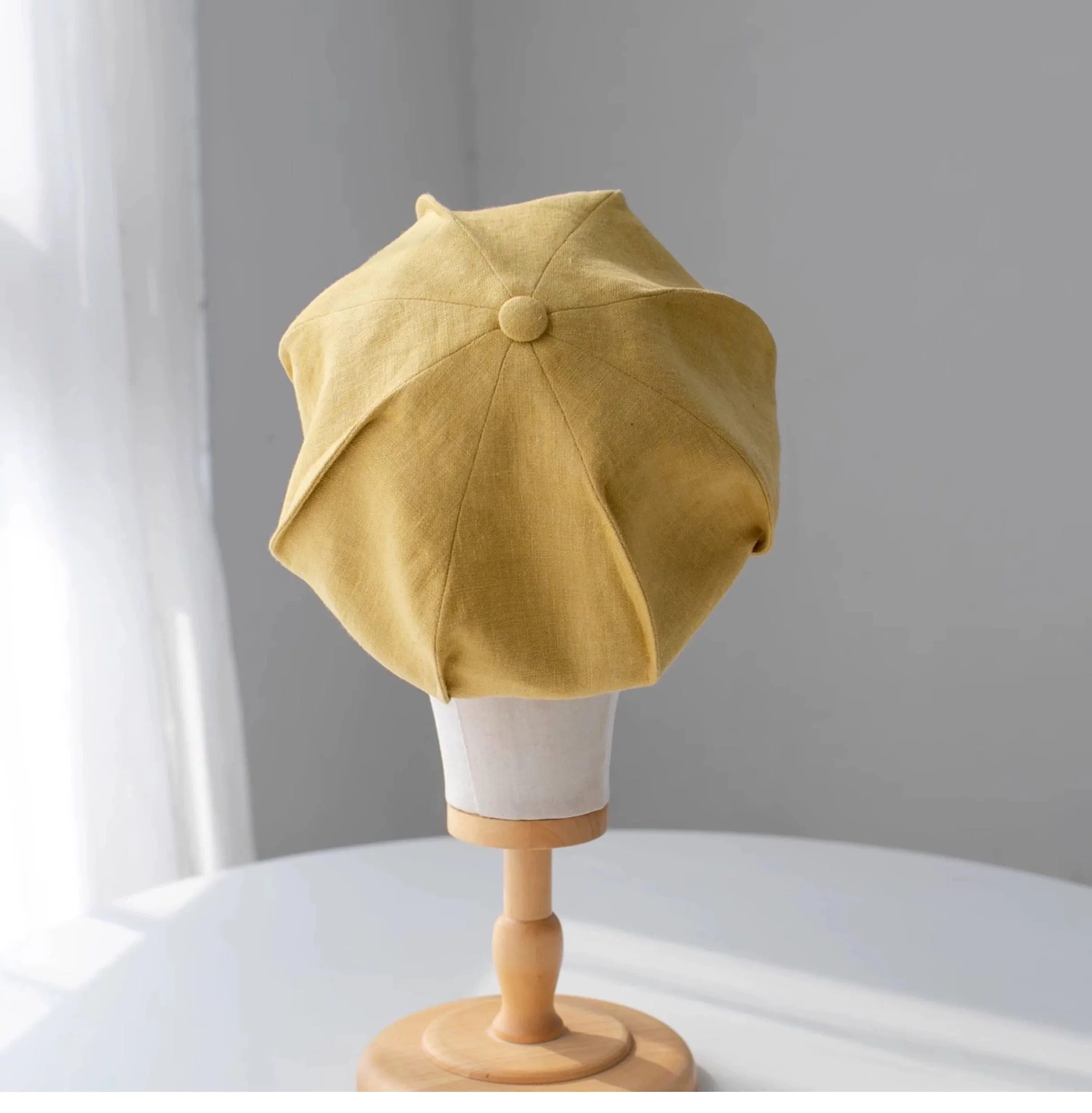 Oversized Spring Summer Linen Beret