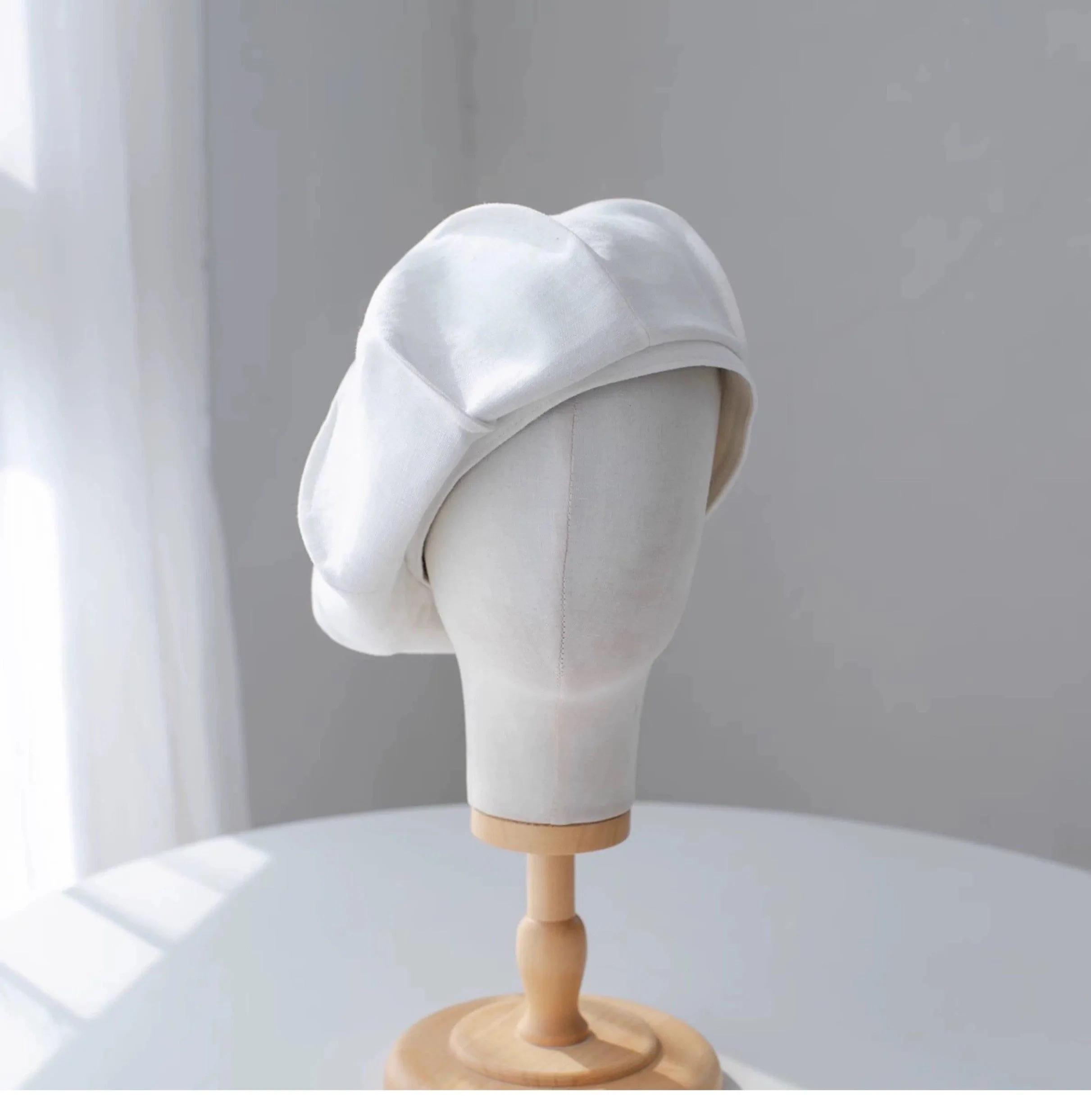 Oversized Spring Summer Linen Beret