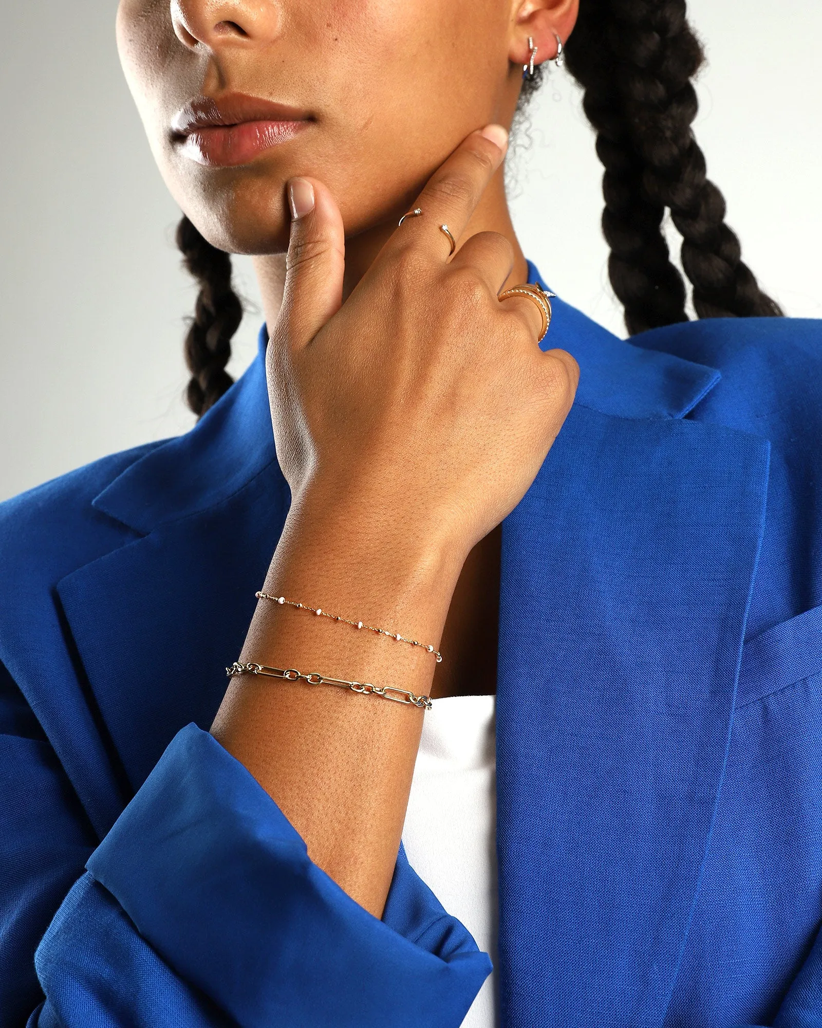 Paperclip Ring Chain Bracelet