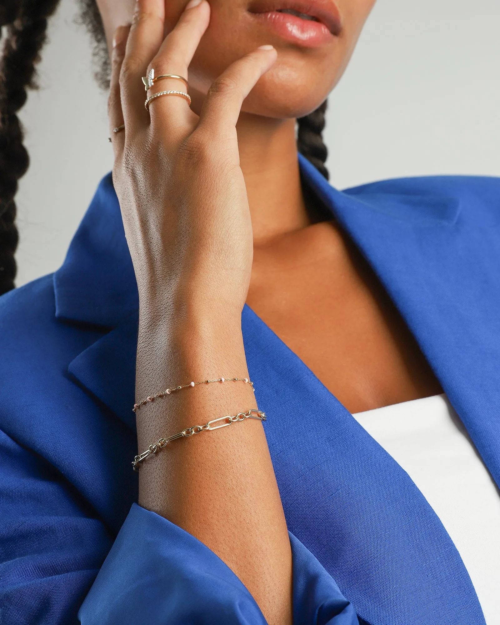 Paperclip Ring Chain Bracelet