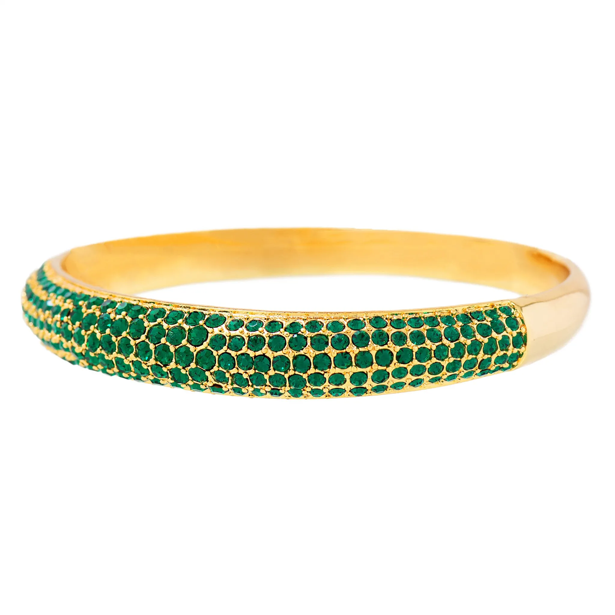 PAVE PRINCESS STATEMENT BANGLE (EMERALD)