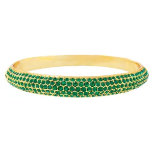 PAVE PRINCESS STATEMENT BANGLE (EMERALD)