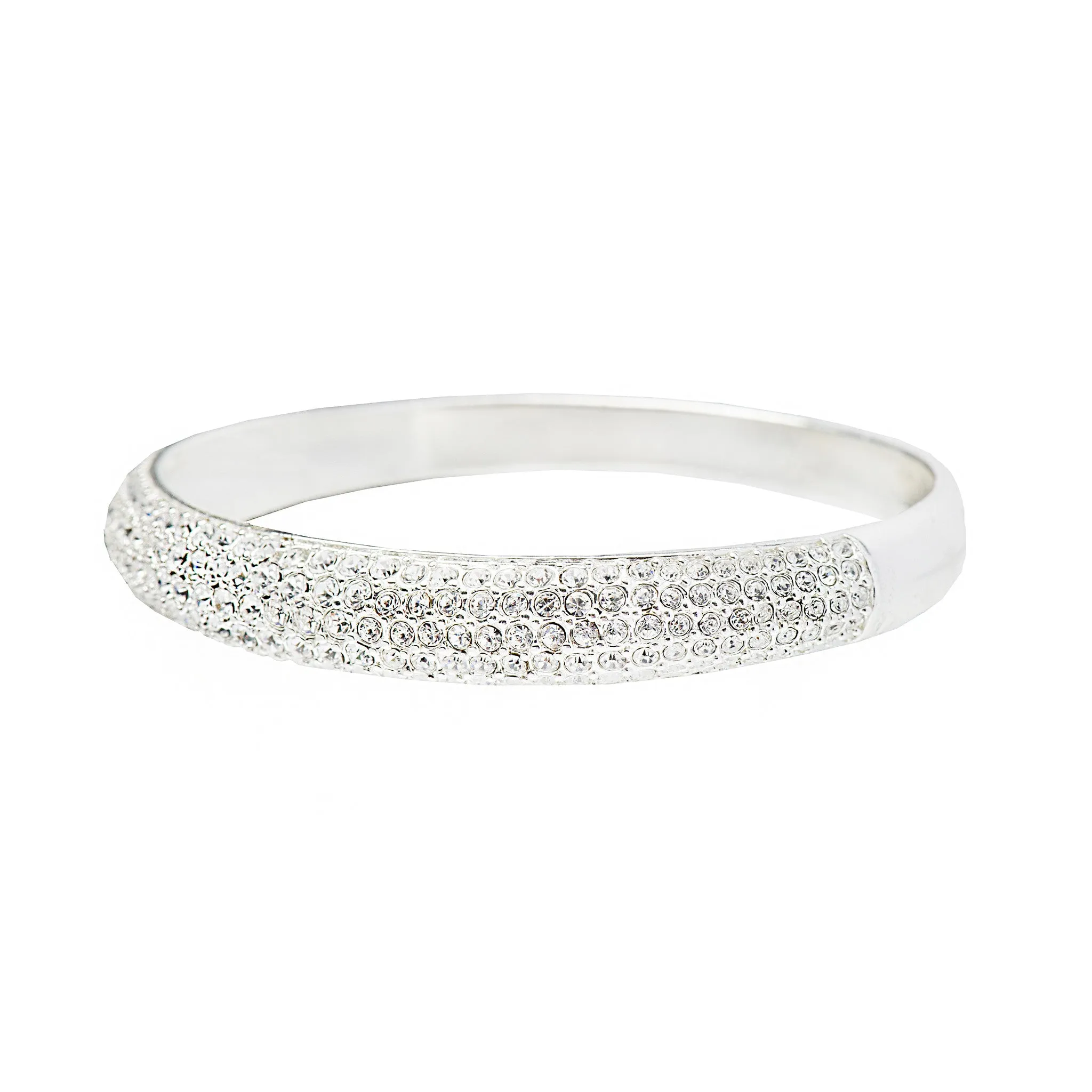 PAVE PRINCESS STATEMENT BANGLE (SILVER)