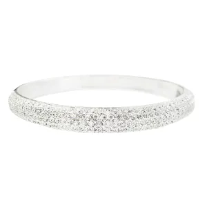 PAVE PRINCESS STATEMENT BANGLE (SILVER)