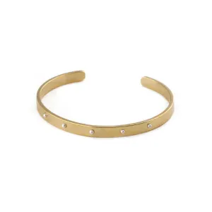 Pearl Multi Stone Bangle - Gold