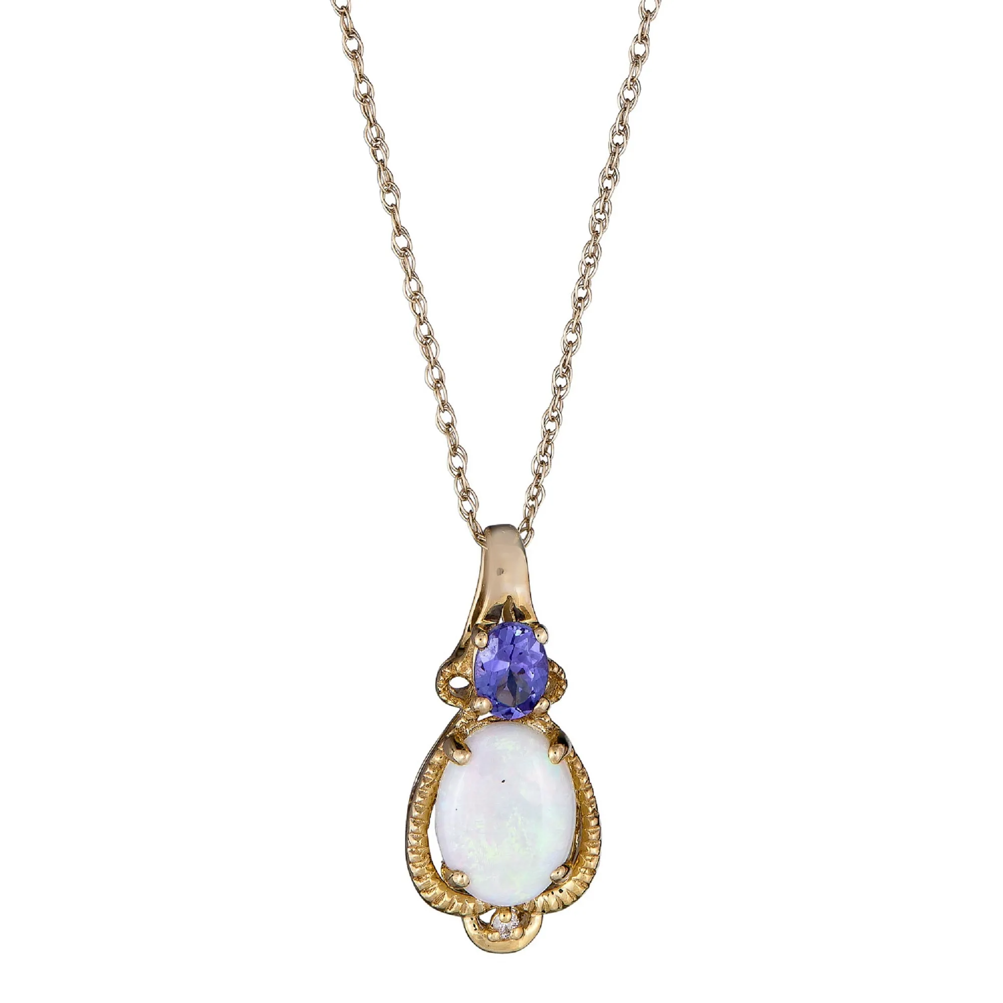 Reagan 10K Yellow Gold Oval-Cut Natural African Opal Pendant