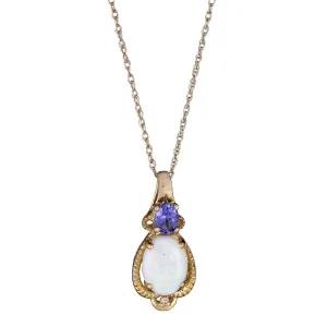 Reagan 10K Yellow Gold Oval-Cut Natural African Opal Pendant