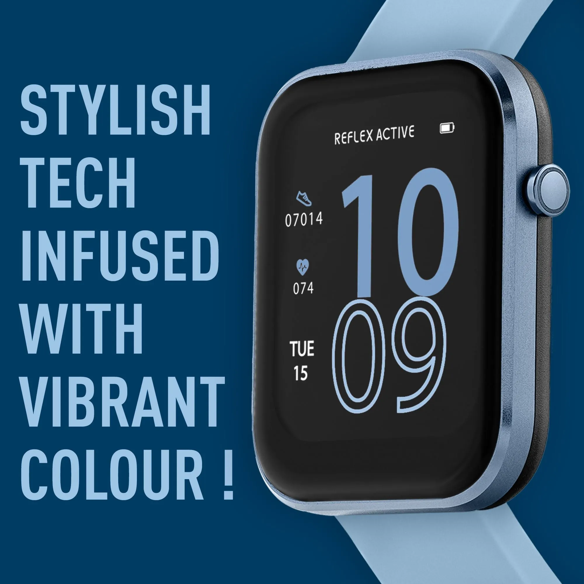 Reflex Active Series 12 Denim Silicone Smartwatch RA12-2153