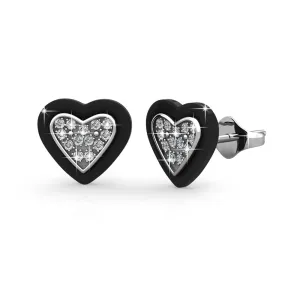 Rory 18k White Gold Plated Heart Halo Stud Earrings with Swarovski Crystals
