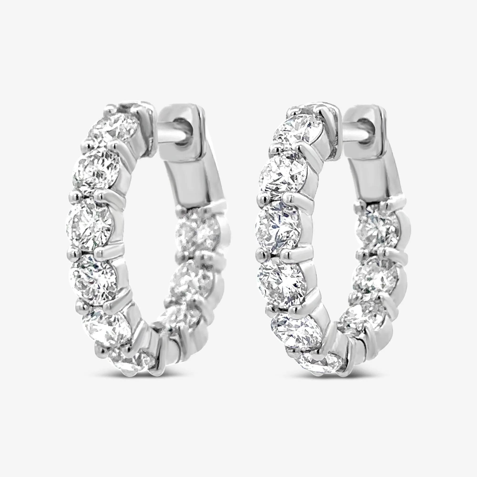 Round 0.75 Eternity 5.55CT Hoop Earrings