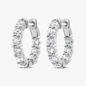 Round 0.75 Eternity 5.55CT Hoop Earrings