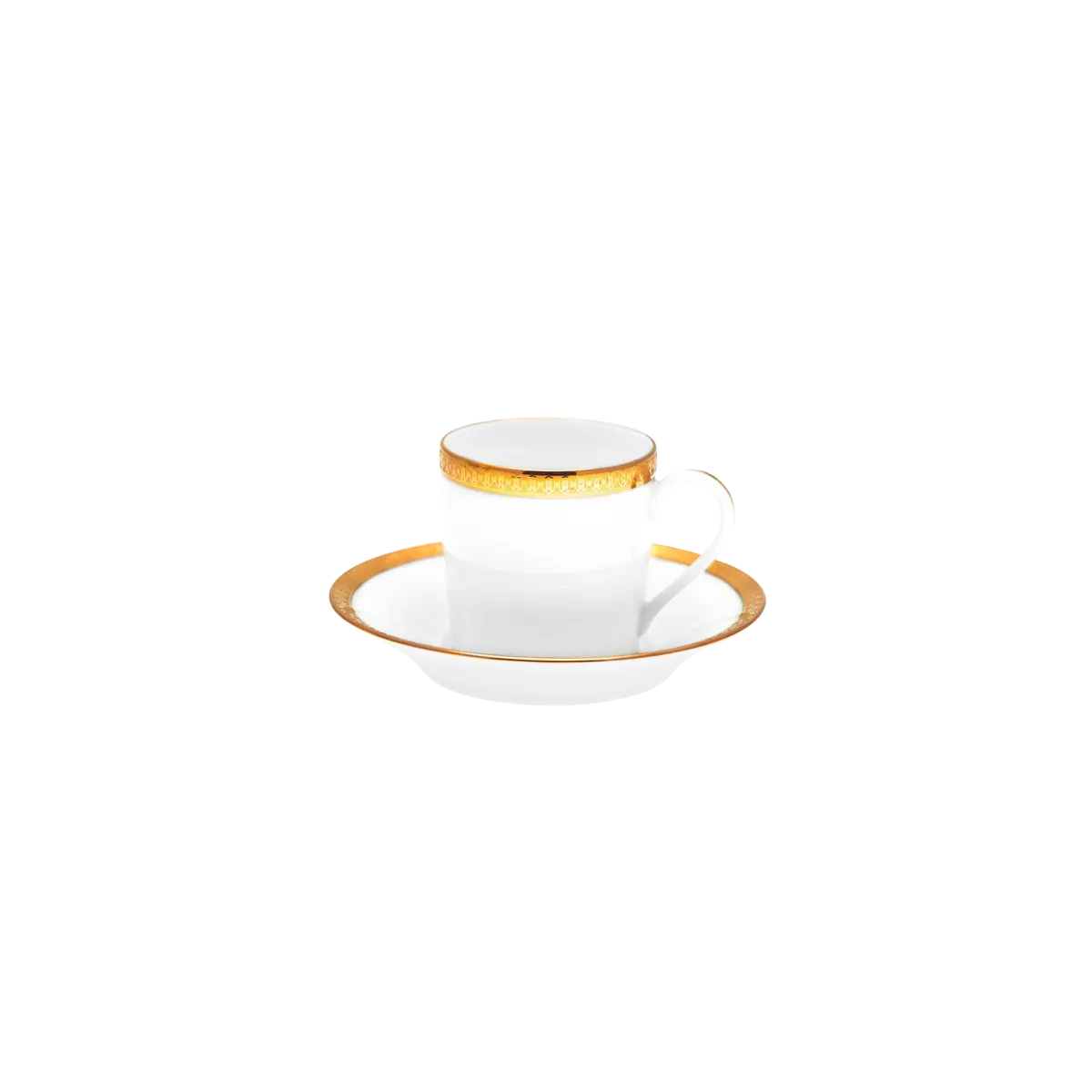 Set of 2 Coffee Cups and Saucers Symphonie white gold