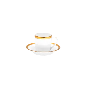 Set of 2 Coffee Cups and Saucers Symphonie white gold