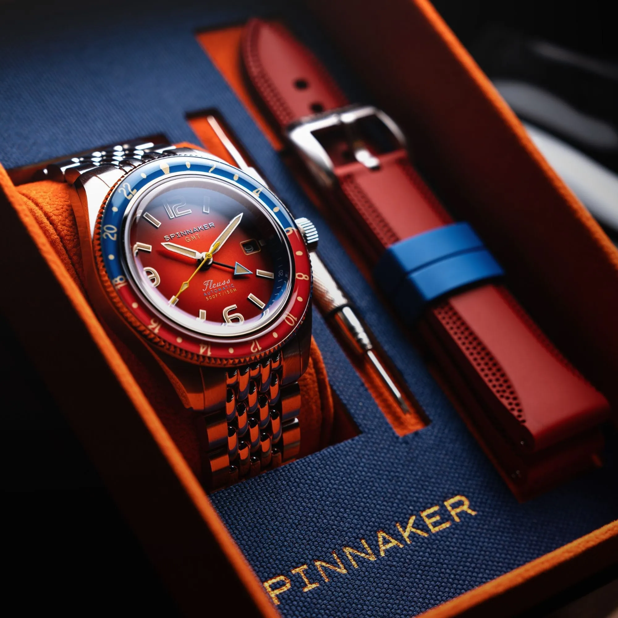 Spinnaker Fleuss GMT Automatic Burnt Orange Men's Watch SP-5120-99