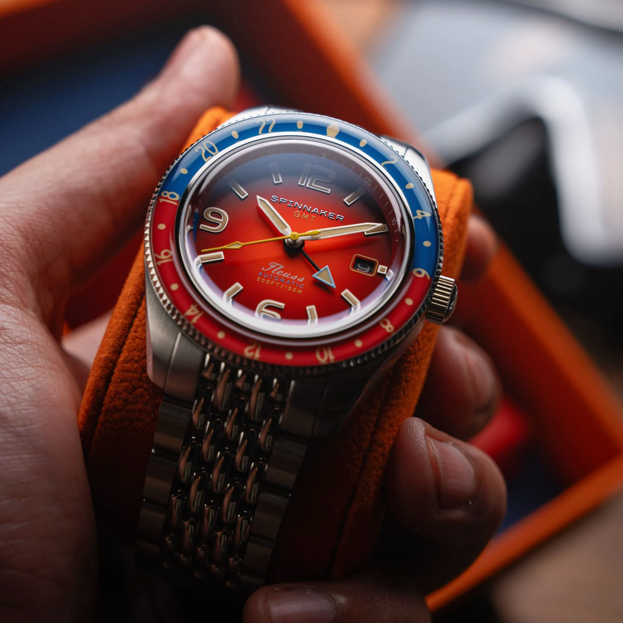 Spinnaker Fleuss GMT Automatic Burnt Orange Men's Watch SP-5120-99