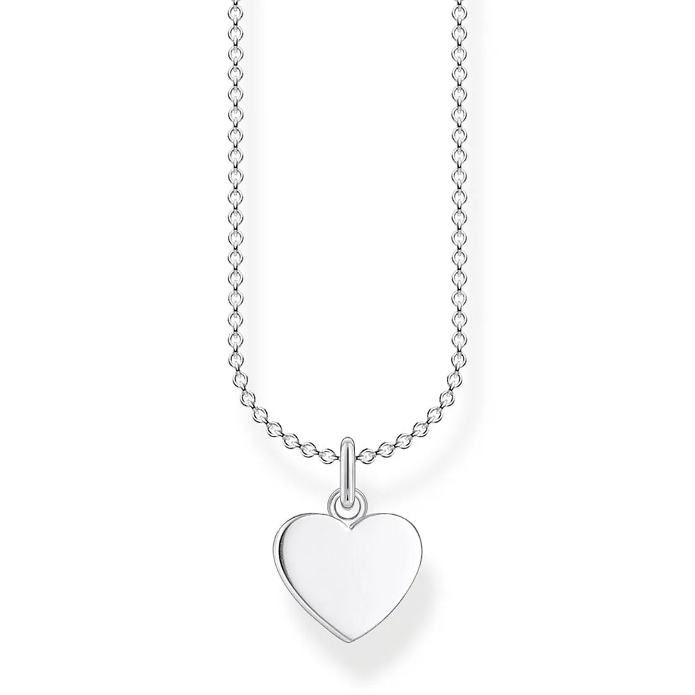 Sterling Silver Thomas Sabo Charm Club Large Heart Necklace 38-45cm