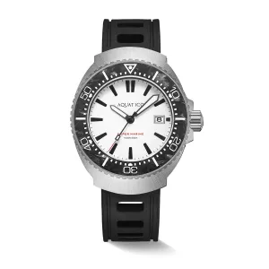 Super Marine Titanium Full Lume White Dial Forged Carbon Inlay