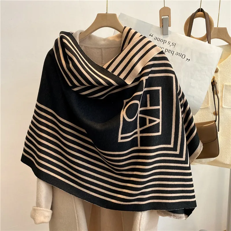 Thick Cashmere Scarf for Women Print Pashmina Shawl and Wrap